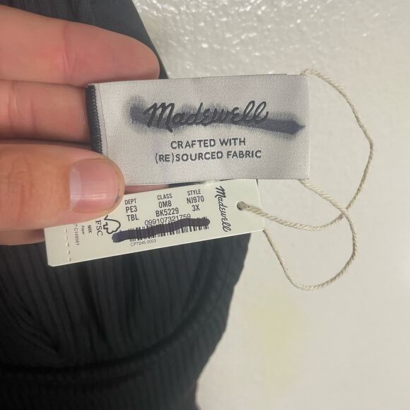 Madewell Ribbed Underwire Open Back One Piece Swimsuit US Women's 3X New - Picture 4 of 6